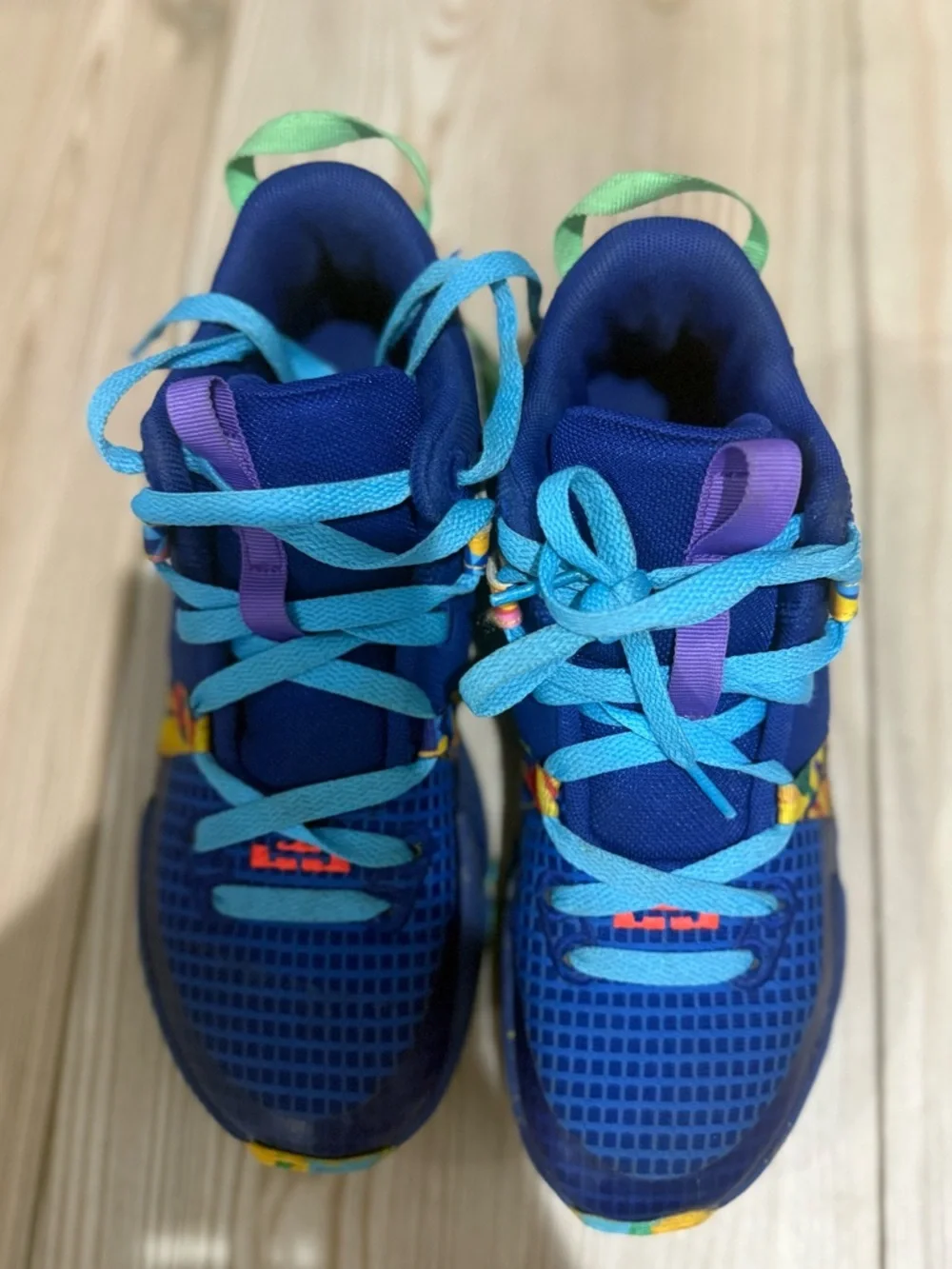 Nike‎ Kids Blue Multicolor Basketball Sneakers Limited Edition
